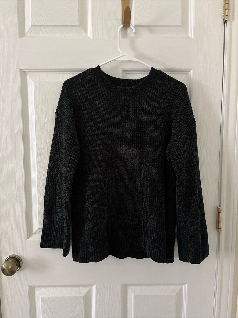 Matty M Dark Green Knit Crewneck Sweater